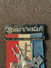 Vintage Souvenir Fireman   s Ribbon Medal Red White Blue Helmet Axe Ladder Emblem