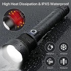 1200000lms Super Bright Xhp90 2 Led Flashlight Rechargeable Tactical Zoom Torch