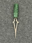 Vintage Mexican Modernist  850 Silver Eagle 53 Letter Opener Green Onyx Handle