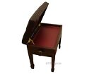 Genuine Leather Walnut Adjustable Artist Piano Bench stool chair With Storage
