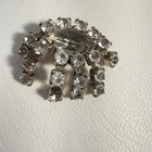 Vintage Rhinestone Shoe Clips Silver Tone Sparkle Dangle Art Deco Style