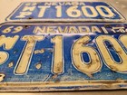 1984 Nevada License Plate Truck Pair T1600 White Pine County Cool Number Patina