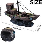 Aquarium Shipwreck Decor Fish Tank Sunken Ship Ornament Pirate Shipwreck Decorat