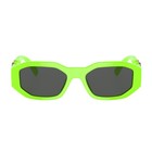 Versace Vk 4429u 536987 Fluo Green Plastic Irregular Sunglasses Grey Lens