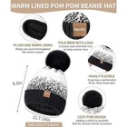 Remifa Women   s Winter Hat Scarf Gloves 3-piece Knit Set White Navy Blue New