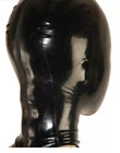 Latex Hood With Double Wig Rubber Mask Blond Pigtail Cosplay Club Wear Costume