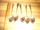 Antique 5 Wallace Sterling Silver Spoons Engraved Flowers Birds Leaves No Mono