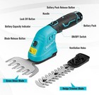 Duratech Cordless Hedge Trimmer 12v 2-in-1 Handheld Grass Trimmer   Hedge She