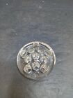        Vtg Clear Glass 3    Flower Frog Eleven Hole Paperweight Footed Decor