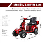 1000w 4-wheel All-terrain Electric Power Mobility Scooter Heavy Duty Red Scooter