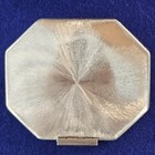 Art Deco Sterling Silver   18k Gold Serpentine Compact   Vintage 1920s Vanity