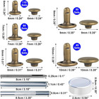 340 Sets Leather Rivets Kit Mixed Sizes Double Cap Rivets For Clothing Fabric