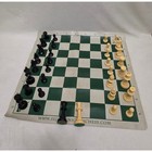 Silver Knights Tournament Chess Set Roll Up Vinyl Board Staunton Pieces   Bag