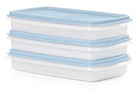 Tupperware Snack Stor Slim Container Set Of 3 With Orange Lids New