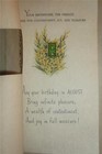 Vintage Hallmark August Birthday Greeting Card W  Peridot Birthstone Decoration