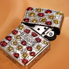 Zippo 99 Roses Armor Lighter Red   Gold Relief Floral Gift For Her Or Mom