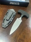 Camping Hunting Knife Fixed Edge Aus 8a Blade Rubber Handle Black With Sheath
