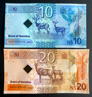 Namibia 10 And 20 Dollars 2025 Polymer Banknote World Paper Money Unc Currency