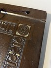 Vintage Embossed Faux  Leather Scrapbook Photo Album Black Paper Pages Unused