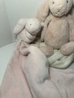 Jellycat pier One Bashful Bunny Baby Lot Rattle Blankets Pink Beige Grey Twinkle