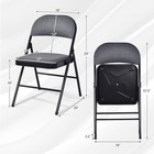 4 Pack Stackable Folding Chairs Padded Seat Metal Frame Indoor Outdoor Gray