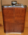 Crown Royal Whisky Limited Ed Signature Leather Flask New 8 Oz  Stainless Steel