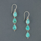 Turquoise Natural Gemstone 925 Sterling Silver Handmade Genuine Earrings