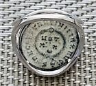 Authentic Ancient Roman Empire Constantine The Great  Coin Silver Tone Ring