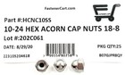  25  10-24 Stainless Steel Hex Acorn Cap Nuts  25 Pieces 