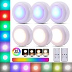 6pcs Led Puck Light Wireless Under Cabinet Lighting Kit Kitchen Counter Light Us