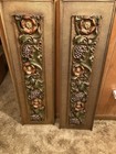 Set Of 2 Vintage Syroco Mcm Wall Hangings 20x8   ea  Ornate Floral And Fruit Motif
