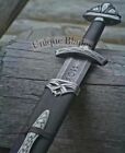Northman 1095 Damascus Steel Viking Sword  38 Inches  Full Tang  With Scabbard
