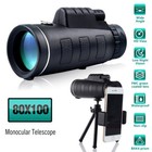 80x100 Hd Monocular Telescope Starscope Night Vision Zoom Lense   Tripod Bag