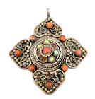 Vtg Spiritual Tibetan Ghau Prayer Box Pendant Nepal Turquoisecoral Sterling Read