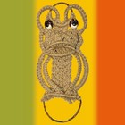 70s Macrame Tan Frog Vintage Wall Art Decor Hanging Towel Holder Hippy 26x12