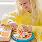 Melissa   Doug Birthday Party Cake - Wooden Play Food With Mix-n-match Toppings 