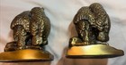 Pair Vintage Antique Brass Owl Bookends Mid-century Heavy Figurines