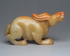 Ancient Chinese Mythical Beast Hand-carved Hetian Jade Amulets Statue Gift619