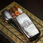 Antique Solid Silver Castle Top Cigar cheroot Case - Nathaniel Mills 1844