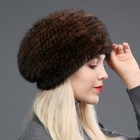 Women s Real Mink Fur Hat Beret Winter Warm Beanie Cap Headwear Brown Wine Black