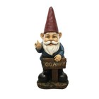 Garden Gnome Holding Go Away Sign Funny Garden Statue Home Backyard Decor