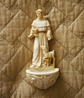 Saint Francis Holy Water Font Ivory Shade With Doves 6-1 2  X 2-3 4 