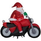 Gemmy 6  North Pole Santa Christmas Motorcycle Airblown Inflatable New Harley