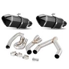 For Aprilia Dorsoduro 750 08-16 Exhaust System Mid Tail Pipe Black Muffler Tips