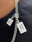 6mm Round Cut Moissanite Man s Cuban Link Chain 925 Sterling Silver
