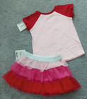 Lot 2pc Way To Celebrate Infant Sz 12m Skirt tutu   Graphic Cute Mess Ss T-shirt