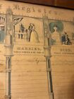 Antique 1848 Bennett Family Register Genealogy Print Framed Ny   Redding Ct