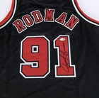 Chicago Bulls Dennis Rodman Autographed Signed Black Jersey Jsa