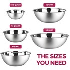 Stainless Steel Mixing Bowls Set Of 5 Nesting Kitchen Prep Salad Baking