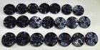 21 Vintage Black Glass Shank Buttons 15mm Geometric Molded Art Deco Lot